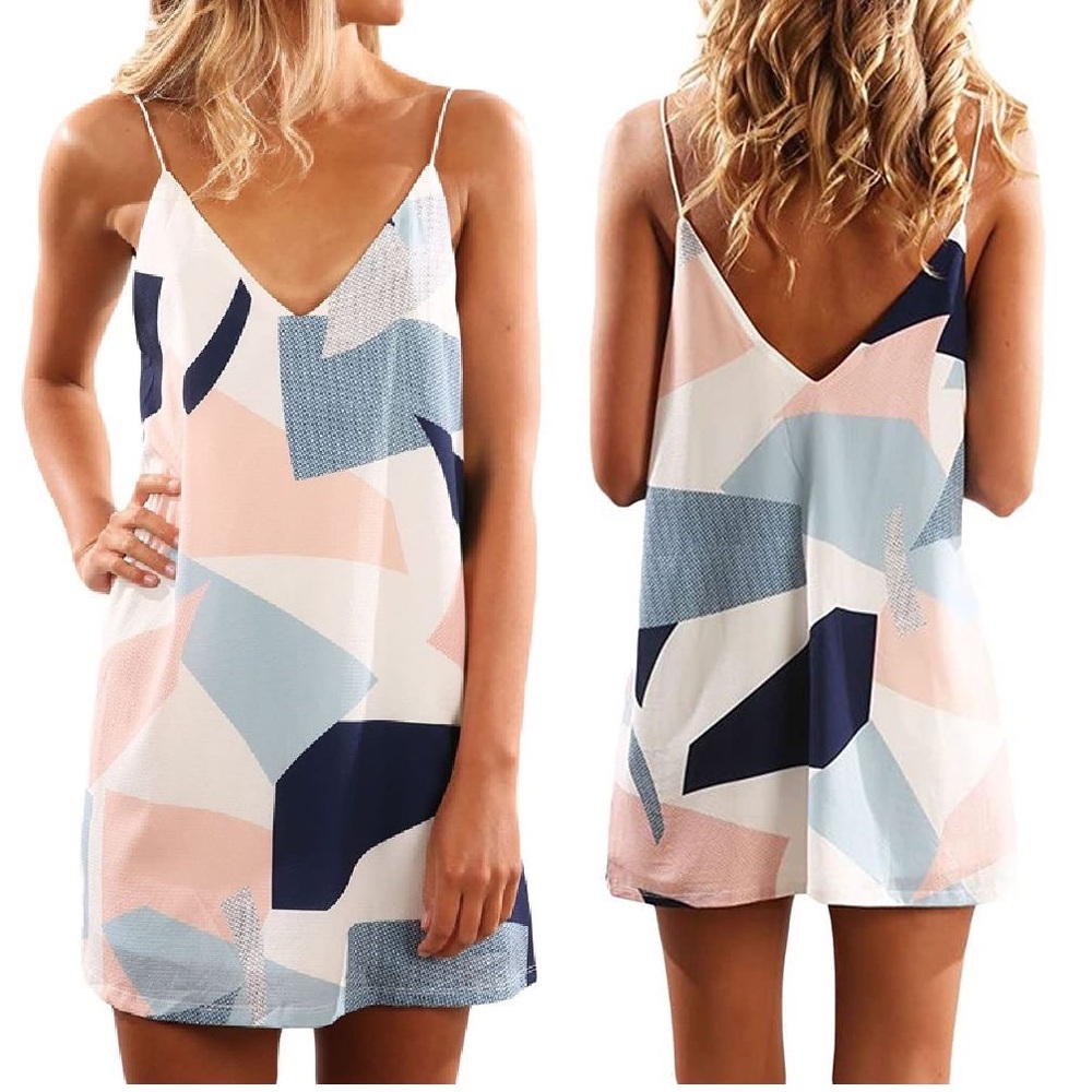 ❤️ NEW HOUNT Art Deco Pattern Sleeveless Shift Dress